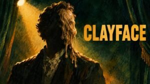 Clayface Movie: Release Date, Cast, Plot and DCU Connection Explained Watercolor illustration of a theater actor silhouette on a dark stage with half his face melting like wet clay, with the text CLAYFACE