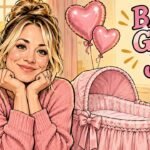 Kaley Cuoco Welcomes Second Baby With Tom Pelphrey, Reveals Daughter Philomena 53 Editorial cartoon of Kaley Cuoco celebrating her second baby beside an empty bassinet