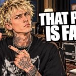 Machine Gun Kelly Megan Fox fake-post editorial cartoon, not a photograph