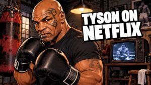 Tyson Netflix Docuseries: Reviews Split on Mike Tyson's Story 2 Editorial cartoon, not a photograph: Mike Tyson in a boxing gym for the Tyson Netflix docuseries