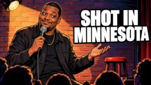 Michael Che Shot in Minnesota: Netflix Special Is His Directorial Debut 3 Editorial cartoon of Michael Che for his Shot in Minnesota special, not a photograph