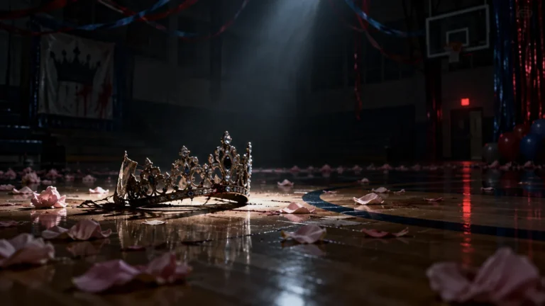 Carrie Season 2 Confirmed at Prime Video: Renewal News, Returning Cast and What Happens Next 607 Illustration of a prom queen crown on a dark gymnasium floor scattered with pink petals under a spotlight